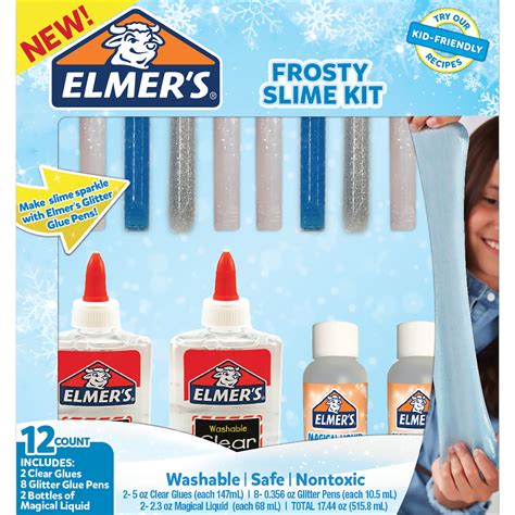 Elmers Glue Frosty Slime Kit Clear School Glue Glitter Glue Pens