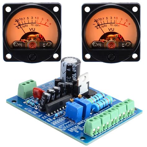 New 2pcs 9V Analog VU Meter 500UA With Warm Back Light Recording Level