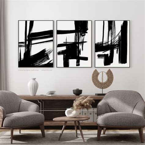 Black White Modern Art Etsy