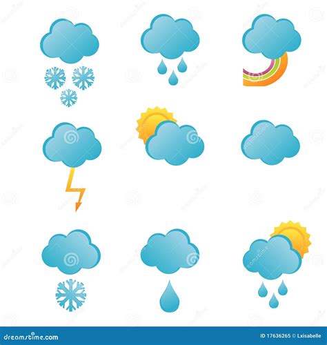 Weer Pictogrammen Vector Illustratie Illustration Of Weer