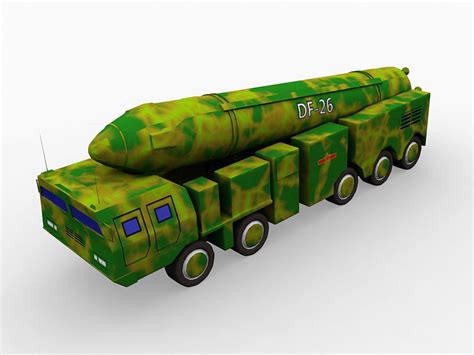 Df 26 Ballistic Missile 3d Model 3ds Max Files Free Download Modeling