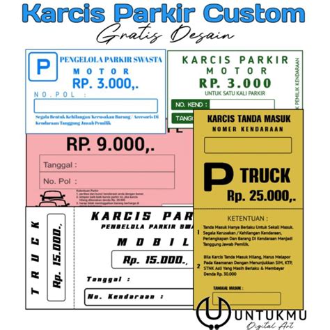 Jual Karcis Parkir Custom Gratis Desain Shopee Indonesia