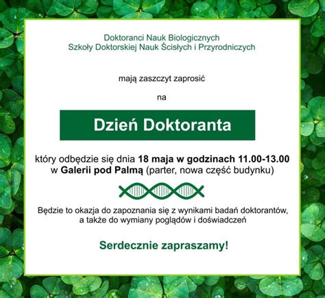 Dzie Doktoranta Na Wydziale Bib Maj Aktualno Ci Instytut