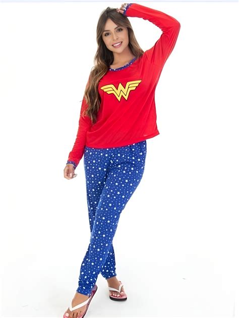 Pijama Fb Feminino Malha Premium Adulto Personagens Longo Confort