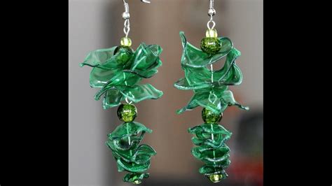 Diy Recycled Plastic Bottle Earrings Youtube