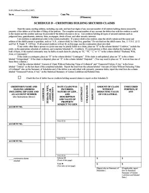 Fillable Online Caeb Uscourts B D Official Form D In Re