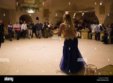 A Turkish Female Dancer Performing A Küçek Belly Dance For Tourists In