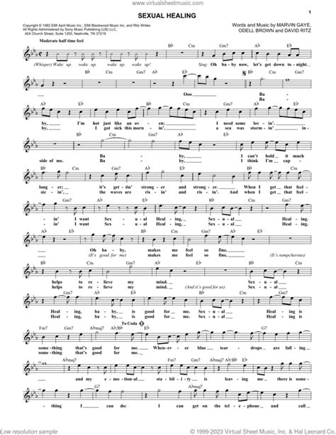 Sexual Healing Sheet Music Fake Book Pdf Interactive