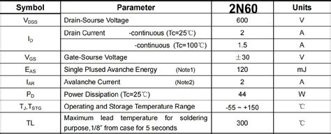 2n60场效应管参数 封装引脚图报价中文资料规格书pdf 现货厂家