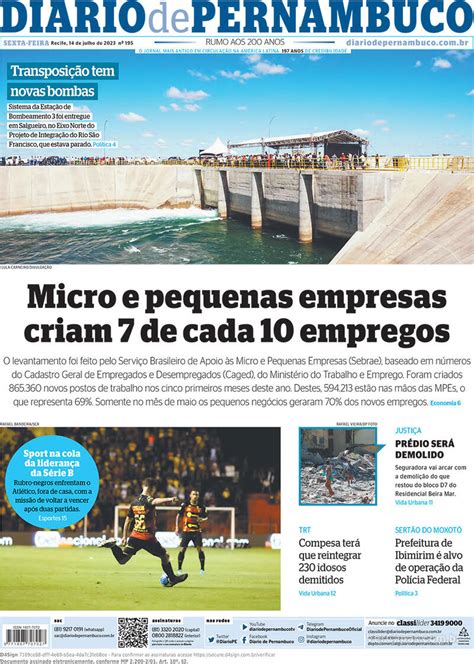 Capa Diario De Pernambuco Segunda De Maio De