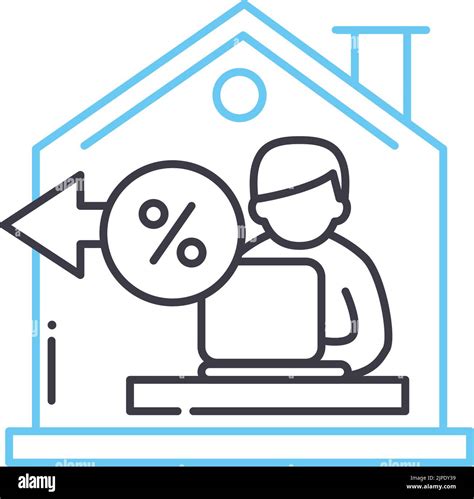 Icône De La Ligne De Déduction Fiscale Du Bureau à Domicile Symbole De