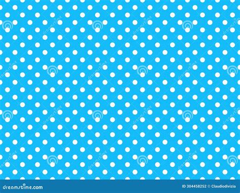 Texturised White Color Polka Dots Over Deep Sky Blue Background Stock