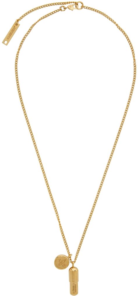 Gold Pill Charm Necklace By Ambush On Sale