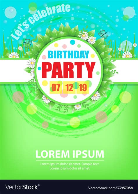 Birthday party invitations design template Vector Image