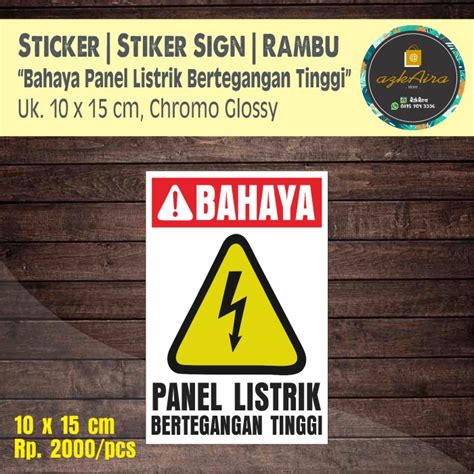 Jual Sticker Stiker Sign K Bahaya Panel Listrik Tegangan Tinggi