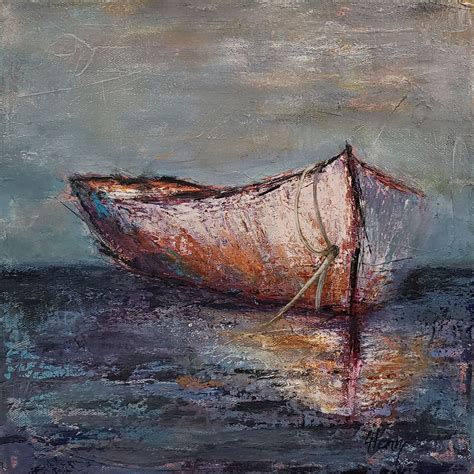 Rowboat 12x12" original oil painting #rowboat #lauriehenryart # ...