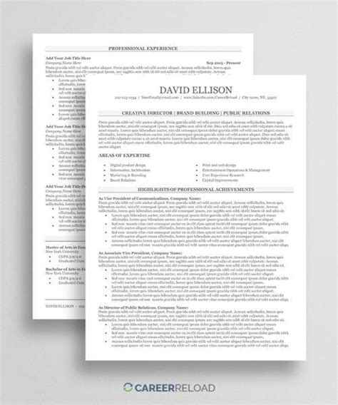 Resume Template With Monogram For Word Free Download