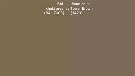 RAL Khaki Grey RAL 7008 Vs Jotun Paint Tower Brown 1420 Side By