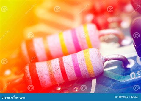 colored electronic components stock photo image  electronics blur