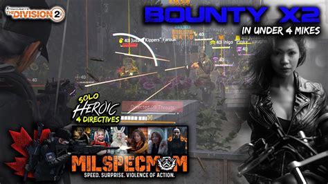 The Division Bounty X In Under Mikes Solo Heroic