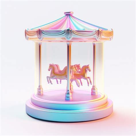 Merry-go-round carousel representation recreation. | Premium Photo Illustration - rawpixel