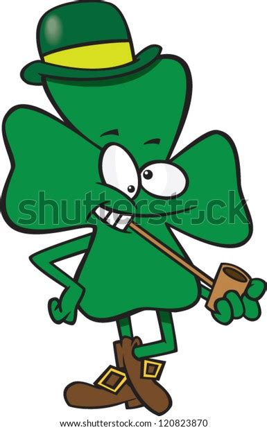 Big Cartoon Shamrock Wearing Hat Boots Stock Vector Royalty Free