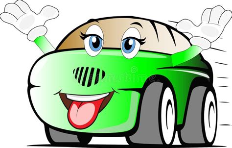 Funny Red Colored Cartoon Car Stock Illustration Illustration Of