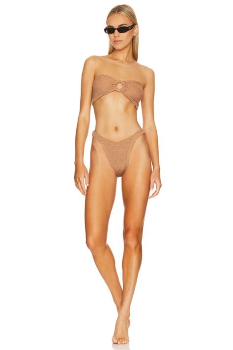 Hunza G CONJUNTO BIKINI GLORIA En Metallic Cocoa REVOLVE