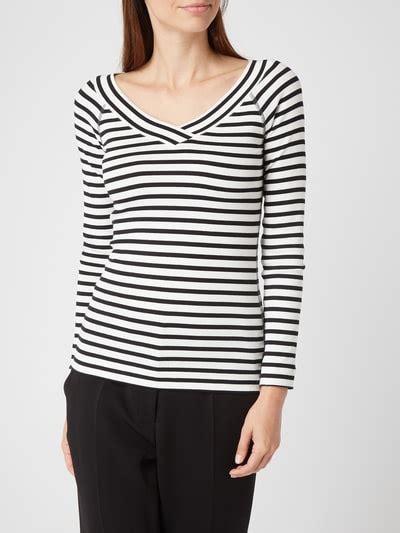 Marc Cain Shirt Mit Streifenmuster Black Online Kaufen