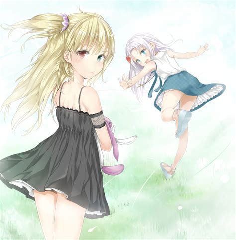 Safebooru 2girls Bare Shoulders Blonde Hair Blue Eyes Boku Wa