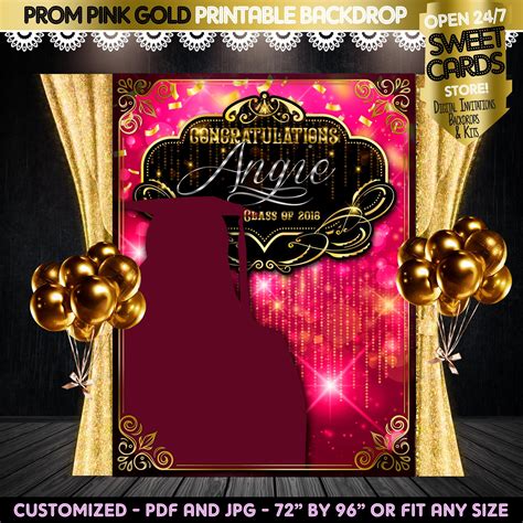 Prom Gold Printable Backdrop Prom Elegant Backdrop Prom Background Sweetcardstore