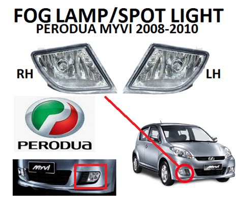 Perodua Myvi 2008 2010 Fog Lamp Sport Spot Light Front Bumper Clear