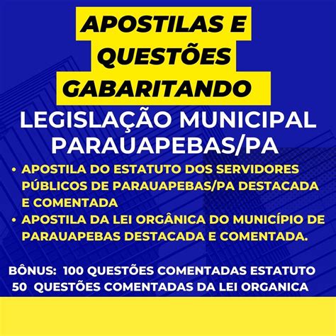 Apostila Gabaritando A Legisla O Municipal De Parauapebas Pa