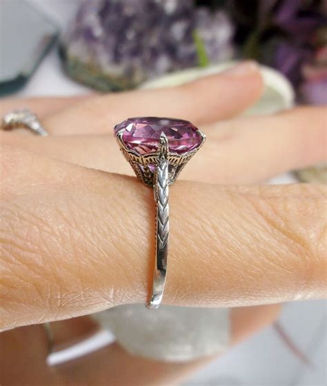 Natural Pink Topaz Ring K K White Gold Or Sterling Etsy