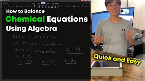 How To Balance Chemical Equations Using Algebra Youtube