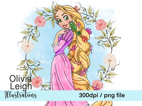 Princess Rapunzel Cute Clipart Png Files Digital Download Etsy Canada