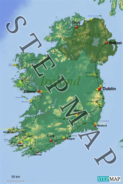 Stepmap Irland Rundreise Landkarte F R Irland