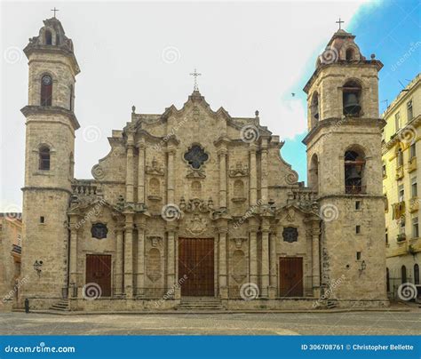 The Front Exterior of the Cathedral of San Cristobal Stock Image ...