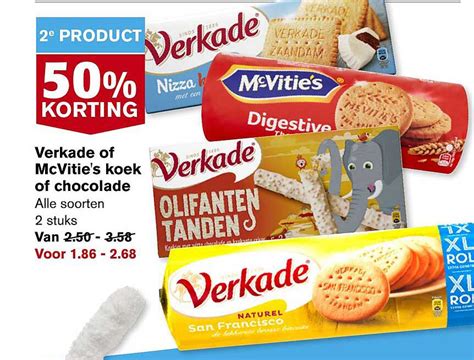 Verkade Of Mcvitie S Koek Of Chocolade Korting Aanbieding Bij