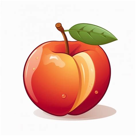 Premium Vector | Free vector nectarine painting isolated