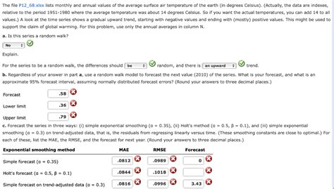 Solved The File P12 68 Xlsx Lists Monthly And Annual Values Chegg