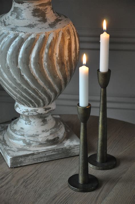 Ohlson Antique Brass Medium Tapered Candle Holder Grove Home