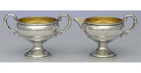 3277 Sterling Hollowware Weighted Creamer Open Sugar Set By Mueck