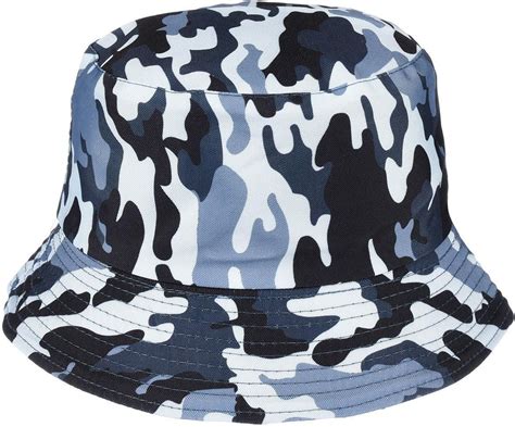 Granatowy Kapelusz Dwustronny Bucket Hat W Dkarski Modny Moro Kap M