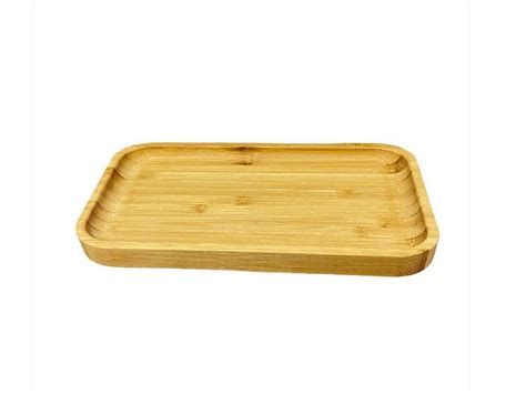 Bandeja De Bambu Hire Retangular 20X10cm Marrom Natural