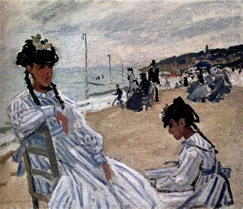 On The Beach At Trouville Claude Monet Wikiart Org