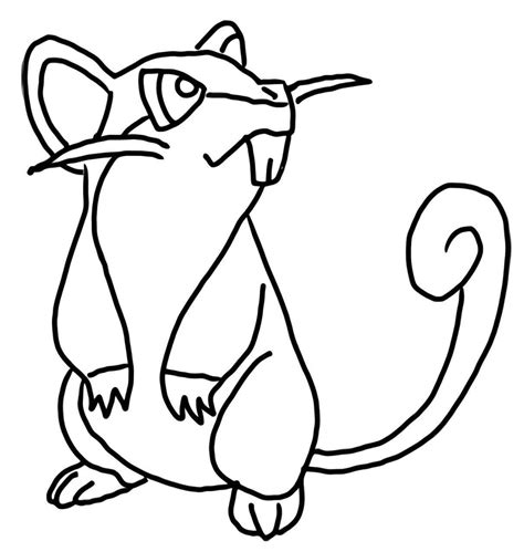 Rattata En Pok Mon Para Colorear Imprimir E Dibujar Coloringonly