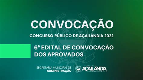 Prefeitura Publica 6º Edital De Convocação De Candidatos Aprovados No