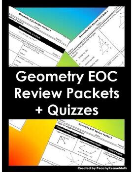 Geometry End Of Course Eoc Review Packets Quizzes By Peachykeanemath