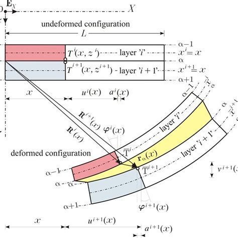 1 Undeformed And Deformed Configuration Of A Multi Layer Beam Download Scientific Diagram